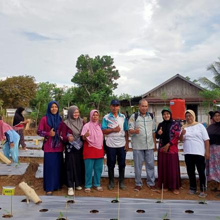 Tingkatkan Ekomoni, Ibu-ibu PKK Desa Takuti Tanam Bibit Cabai Tiung Ori 212